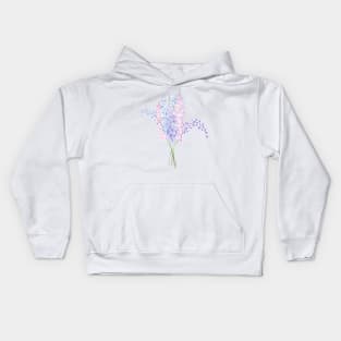 Larkspur, floral watercolor painting Kids Hoodie